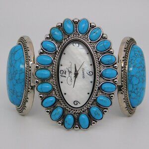Cuff Bracelet Quartz Analog Women's Watch New Battery